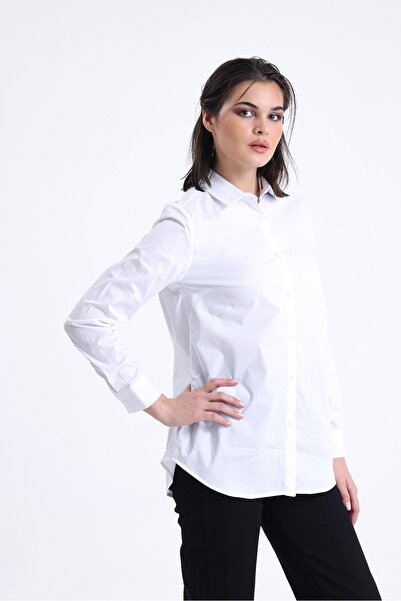 Miss Murem Back Embroidered Sprout Shirt-WHITE