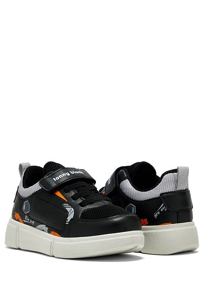 Tonny Black Kinder Unisex Black Ice Bequeme Passform Klettschuhe