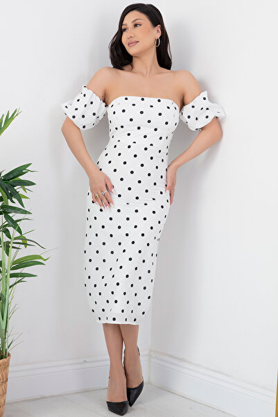 PULLIMM Puanlı Gloplu Elbise JNL2076