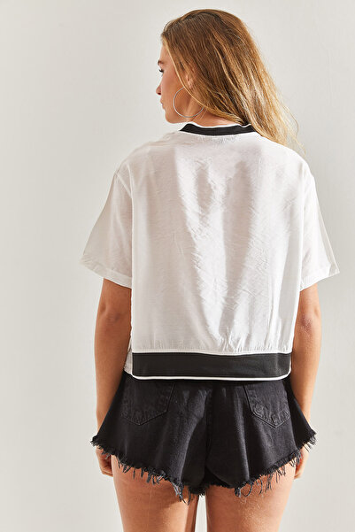 Bianco Lucci Γυναικεία Μπλούζα Βισκόζης Ρυθμιζόμενη Ριμπ Μέση60171017