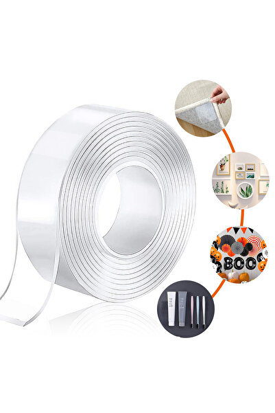 Soillium 3 Metre Çift Taraflı Nano Teknolojili Süper Bant Extra Güçlü Duvar Ç...