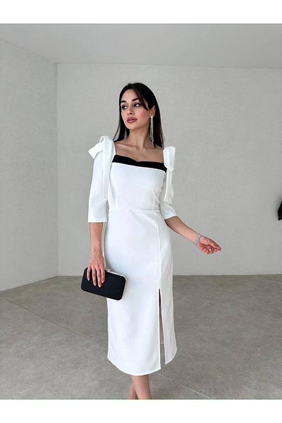 GİZONLY Rochie lungă dreaptă cu detaliu linie