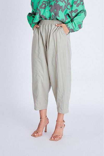 Suzi butik WOMEN'S ELASTIC WAIST PARACHUTE STONE COLOR SHALVAR PANT