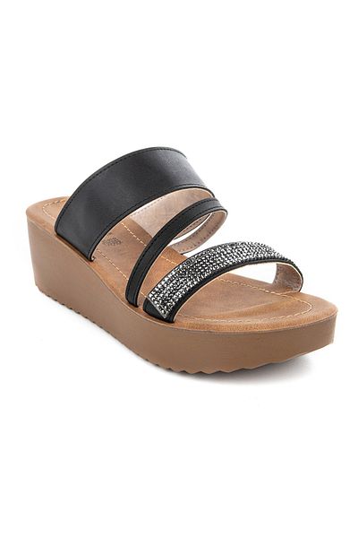 Muya Bein Anatomical Sole Banded Stone Women's Slippers Black