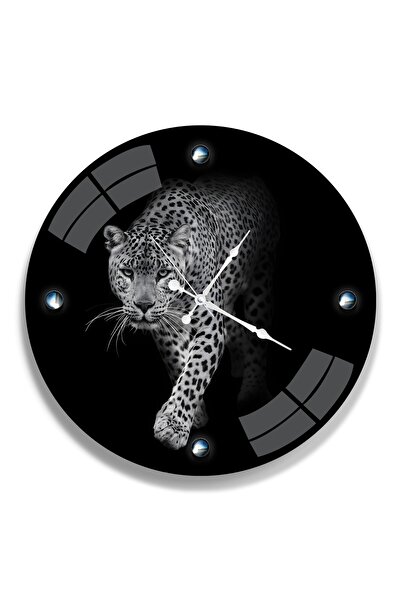 EMYA HOME Ceas din sticlă leopard - 40 cm