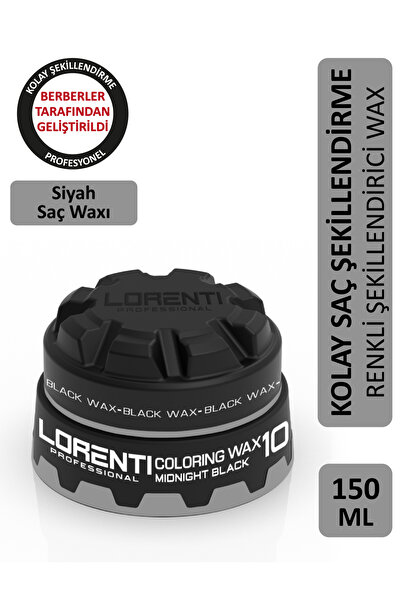 LORENTİ Renkli Şekillendirici Black 10 (SİYAH) Beyaz Kapatıcı Aqua Wax 150 ml