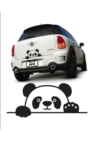 BENİMSER REKLAM Bagajdan Bakan Panda 20x8 cm Sticker Araba, Motorsiklet, Lapt...