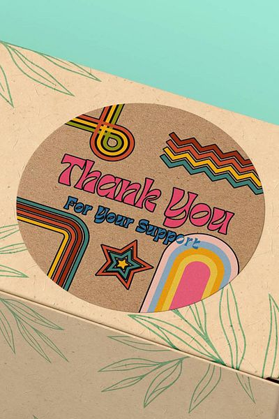Basic Sense Thank You Sticker Thanks Label Shipping Packaging Packing Label - 3x3cm 90 Pieces - ST2199