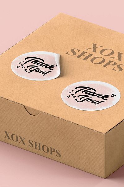 Basic Sense Thank You Sticker Thanks Label Shipping Packaging Packaging Label Coated - 3x3cm 90 Pieces - ST2207