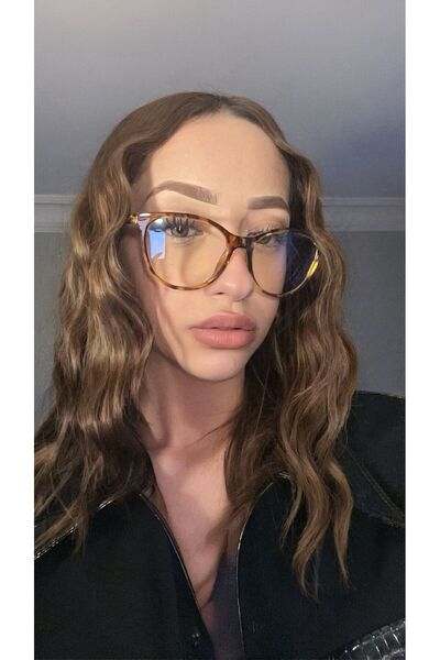 washi eyewear Leopard Patterned Lio Light Blue Light Protective Glasses