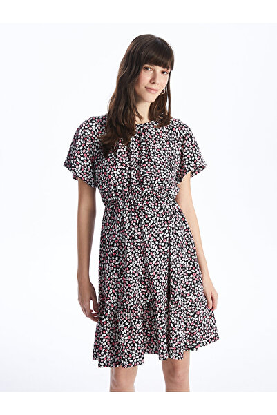 LC Waikiki LCWAIKIKI Sukienka ciążowa z okrągłym dekoltem i nadrukiem, z krótkim rękawem