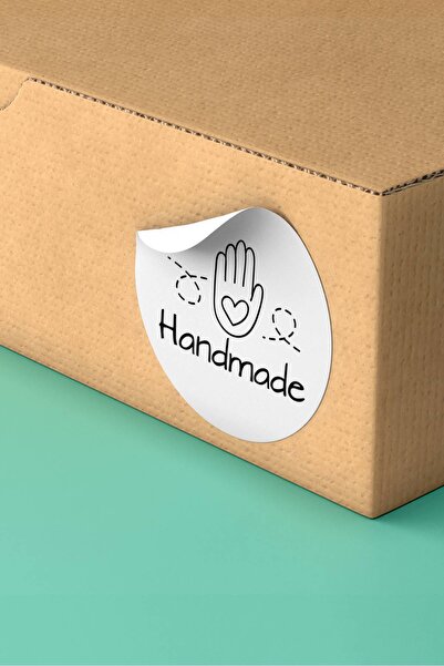 Basic Sense Thank You Sticker Teşekkürler Etiketi Hand Made Kargo Paketleme Etiketi - 3x3cm 90 Adet - ST2376