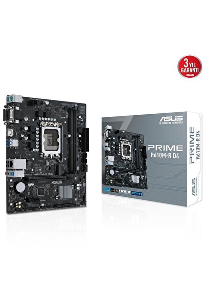 ASUS Prıme H610m-r D4 2xddr4 Vga/hdmı 1xm.2 1xglan 1700p Anakart