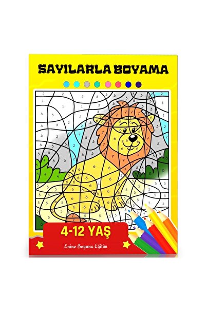 Enine Boyuna Eğitim Painting by Numbers Set for Kids (2 Spiral Books)