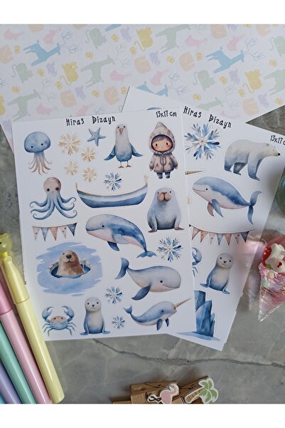 Hiras Dizayn Симпатични стикери с ескимоска тематика Специални етикети Стикер...