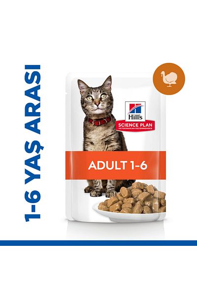 Hill's Science Plan Hindili Yetişkin Kedi Pouch 12x85g