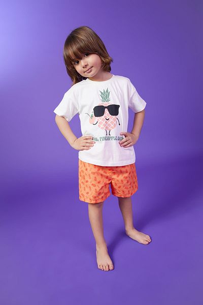 DeFacto Baby Boy Fruit Patterned Short Sleeve T-Shirt Z5497a223sm