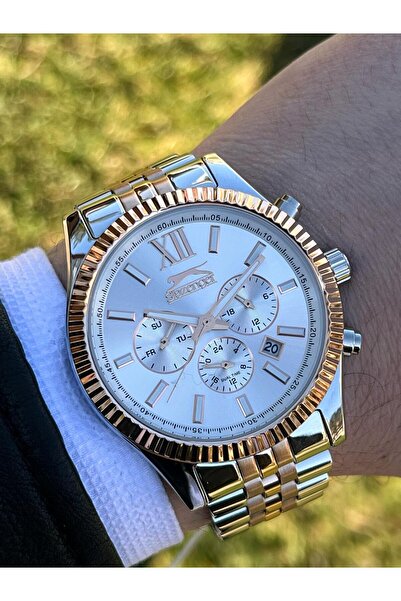 Slazenger Çelik Kordon Multi Fonksiyon 5 Atm Su Geçirmez Kol Saati+Bileklik ESL.09.1946.2.01