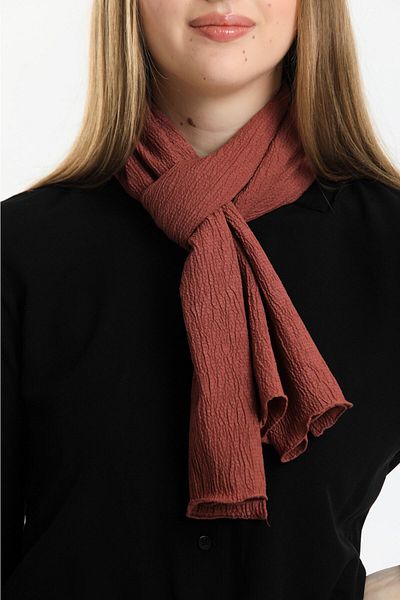 Fular Marketi Soft Cazz Scarf (Average 42x150 Cm - Narrow Size, Not Shawl!!! )Dark Rose Dried