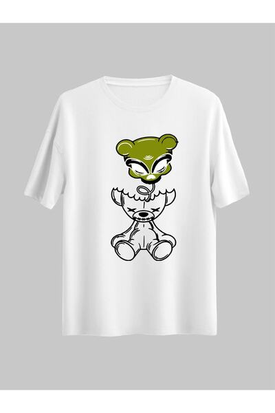 donamod Ursuleț de pluș Craniu Fantomă Animal Design Cadou Lover Linear Unisex Tricou obișnuit