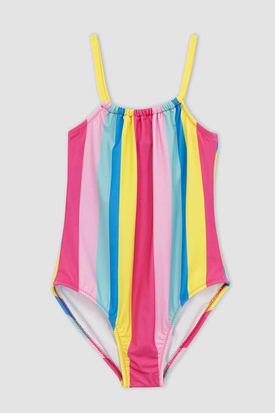 DeFacto Z3595a623sm Model Girl's Striped Swimsuit