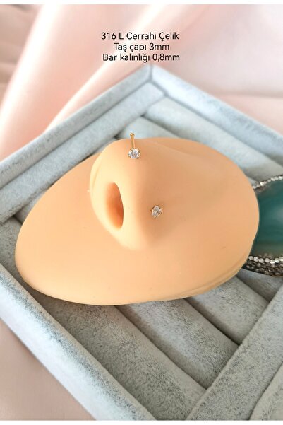 Bylin AAA Plus Zirkon Taşlı %100 Cerrahi Çelik Hızma - Kalınlığı 0,8 Mm(ince)...