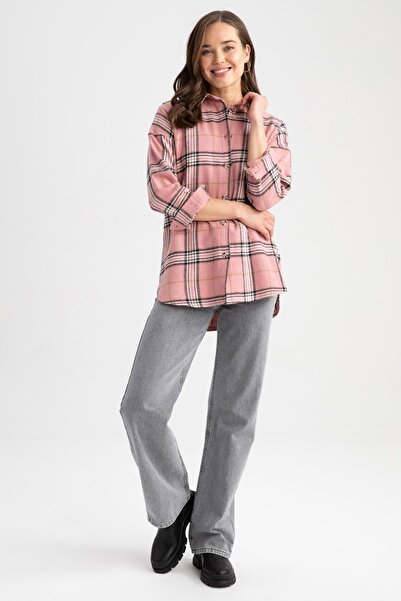 DeFacto Regular Fit Flannel Long Sleeve Tunic Z9023az22au