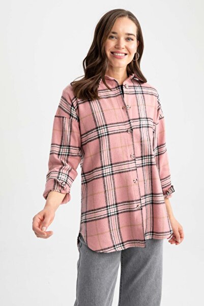 DeFacto Regular Fit Flannel Long Sleeve Tunic Z9023az22au