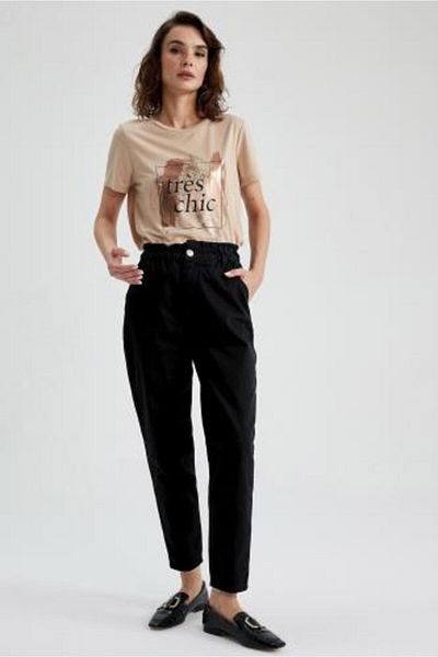 DeFacto Tricou cu mânecă scurtă imprimat cu decolteu roșu, de formă regulată, Z9063az23sp