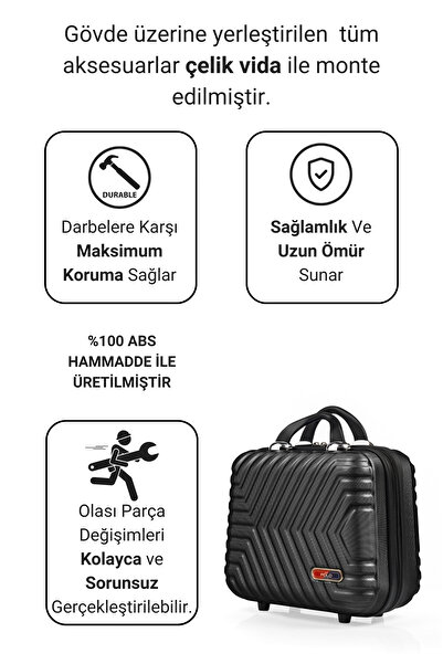 G&D Polo Suitcase Abs Siyah Makyaj & El Çantası 615.01