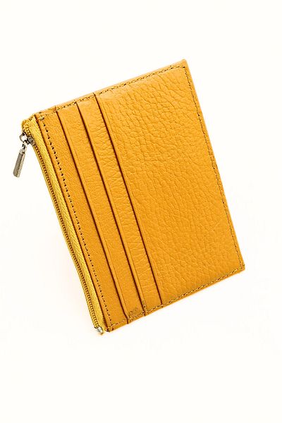 willpolo 85 Genuine Leather Zipper Compartment Women's Men's Card Holder Wallet with Coin Compartment