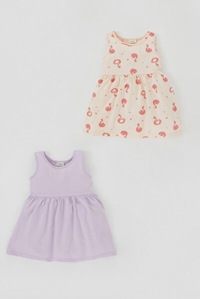DeFacto Baby Girl Patterned Sleeveless 2-Piece Dress A0207a523sm