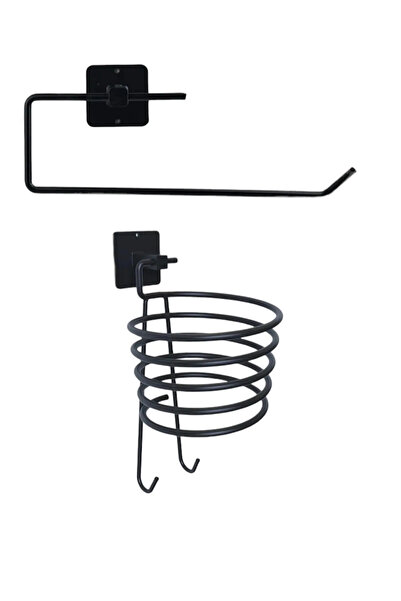 CEPHOME μαύρο μεταλλικό αυτοκόλλητο σετ 2 σαλιάρες - χάρτινη πετσέτα