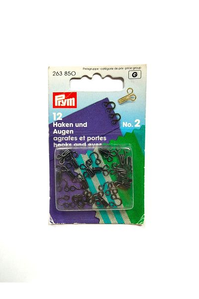 Prym Agraf Clasp - Locked Metal Agraf No.2 12 pieces Black