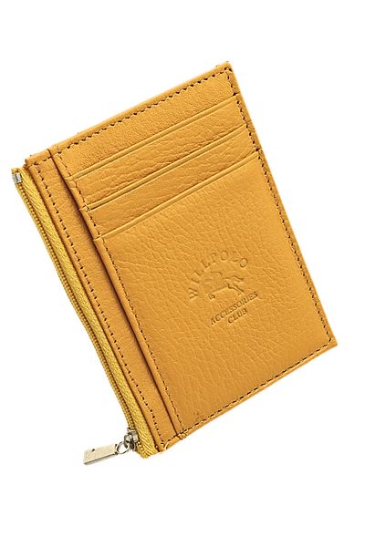 willpolo 85 Genuine Leather Zipper Compartment Women's Men's Card Holder Wallet with Coin Compartment
