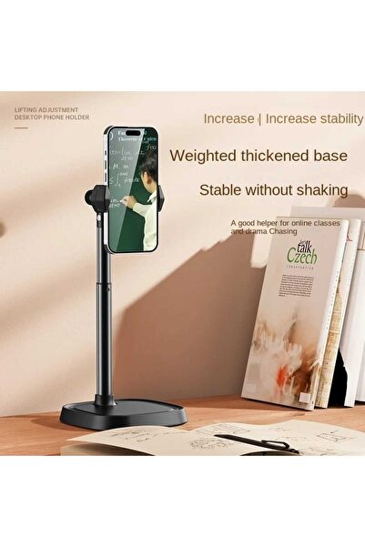 Asfal Uzunluğu ve Açısı Ayarlanabilir Masaüstü Telefon Tutacağı 40 cm Uzunluk Fonksiyonel Telefon Standı