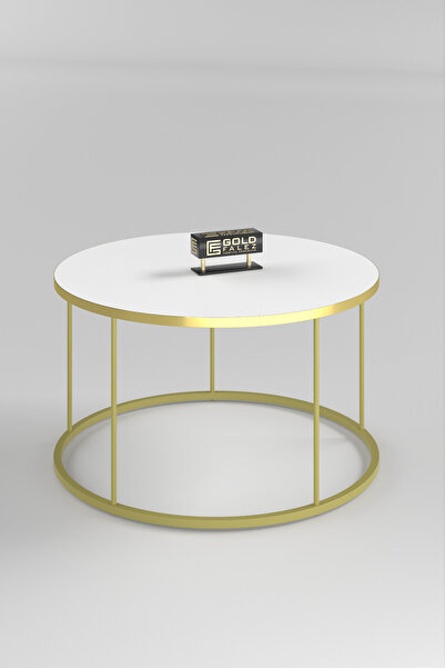 GOLDFALEZ Orta Sehpa Terra Lüx Gold Beyaz