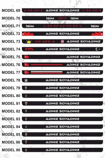 3ALAZERPLEKSİ Kişiye Özel Isimli 2 Adet Araç Logo Siyah Plakalık (soru Sor Kı...