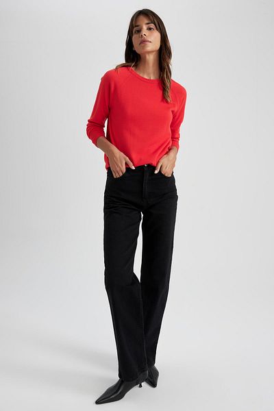 DeFacto Crew Neck Regular Fit Basic Sweater - I6913Az23Wn