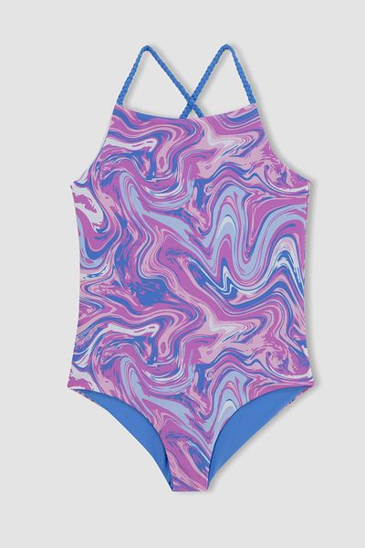 DeFacto Girl's Patterned Reversible Swimsuit Z3592a623hs