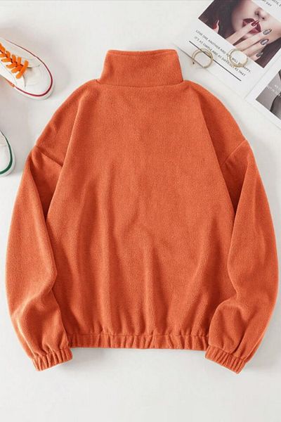 GHASSY CO. Ghassy Co. Γυναικεία φούτερ Fleece με φερμουάρ με τσέπη καγκουρό