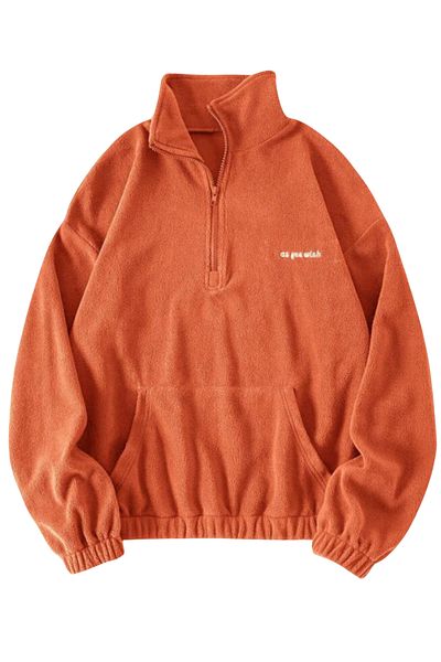 GHASSY CO. Ghassy Co. Γυναικεία φούτερ Fleece με φερμουάρ με τσέπη καγκουρό