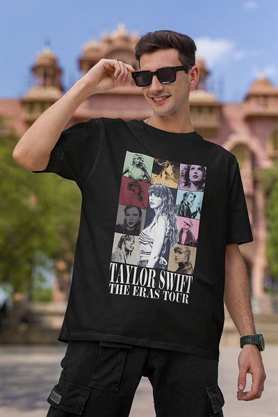 Fuddy Moda Tricou cu copertă de album Taylor Swift unisex supradimensionat, tricou cu text Taylor Swift