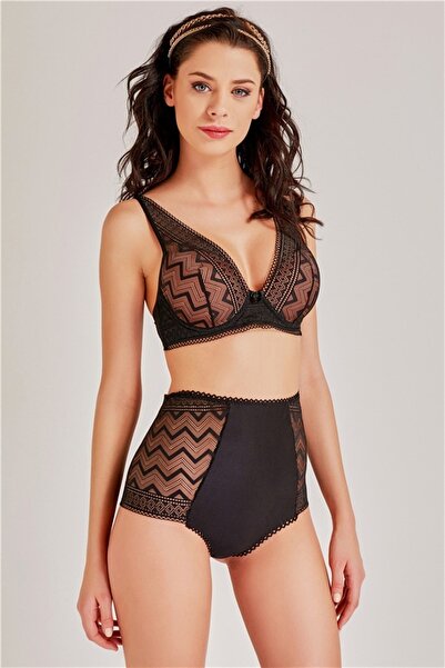 Magic Form Zikzak Desenli Dantelli Push Up Destekli Sütyen - 3748