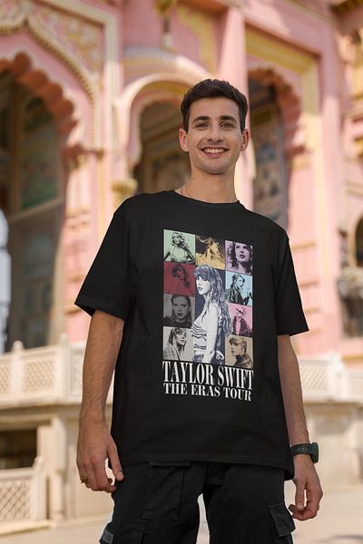 Fuddy Moda Tricou cu copertă de album Taylor Swift unisex supradimensionat, tricou cu text Taylor Swift