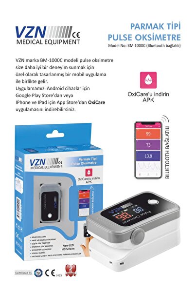 VZN Parmak Tipi Pulse Oksimetre Sho-5002(BLUETOOTH BAĞLANTILI)