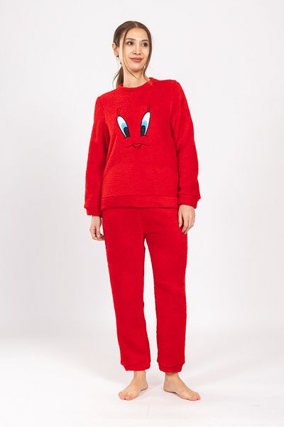 TAMPAP Women's Winter Plush Pajama Set Tweety Set Tampap 8170