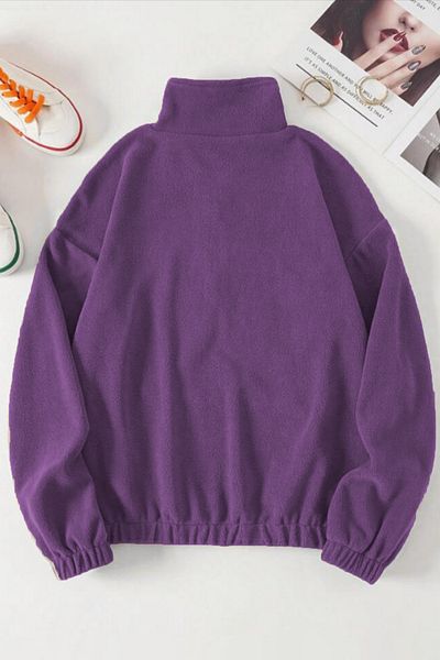 GHASSY CO. Ghassy Co. Women's Kangaroo Pocket Zippered Fleece Sweatshirt