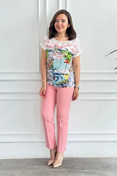 Yağmur Butik Pantaloni clasici din material textil cu buzunar