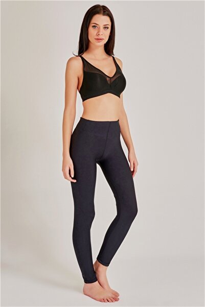 Magic Form Μαύρο γυναικείο κολάν με ψηλή μέση και λεπτομέρεια ραφής - 366